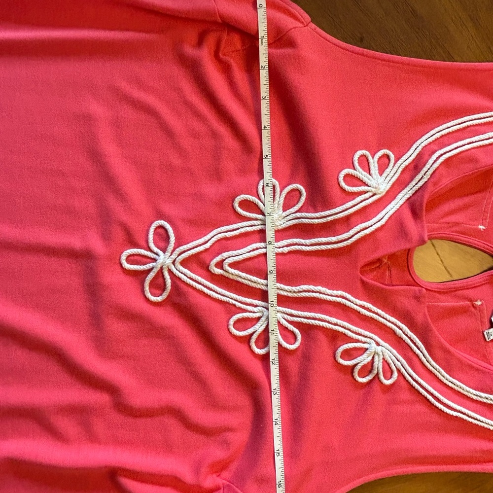 Sleeveless Crown and Ivy 2X Coral Summer Dress With White Detail